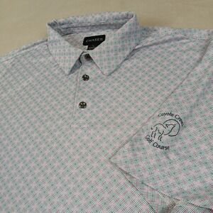 Chase 54 Large Mens Shirt‎ Polo Golf Stretch Performance All Over 24x31 *DEFECTS